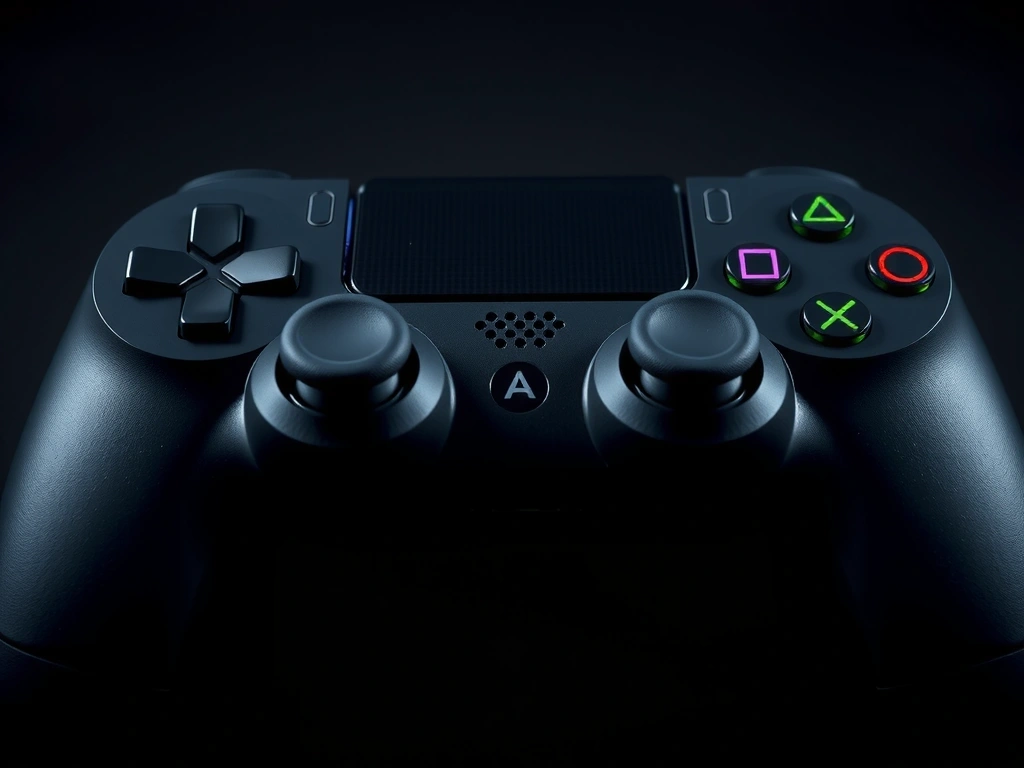 Abstract gaming console interface with neon accents